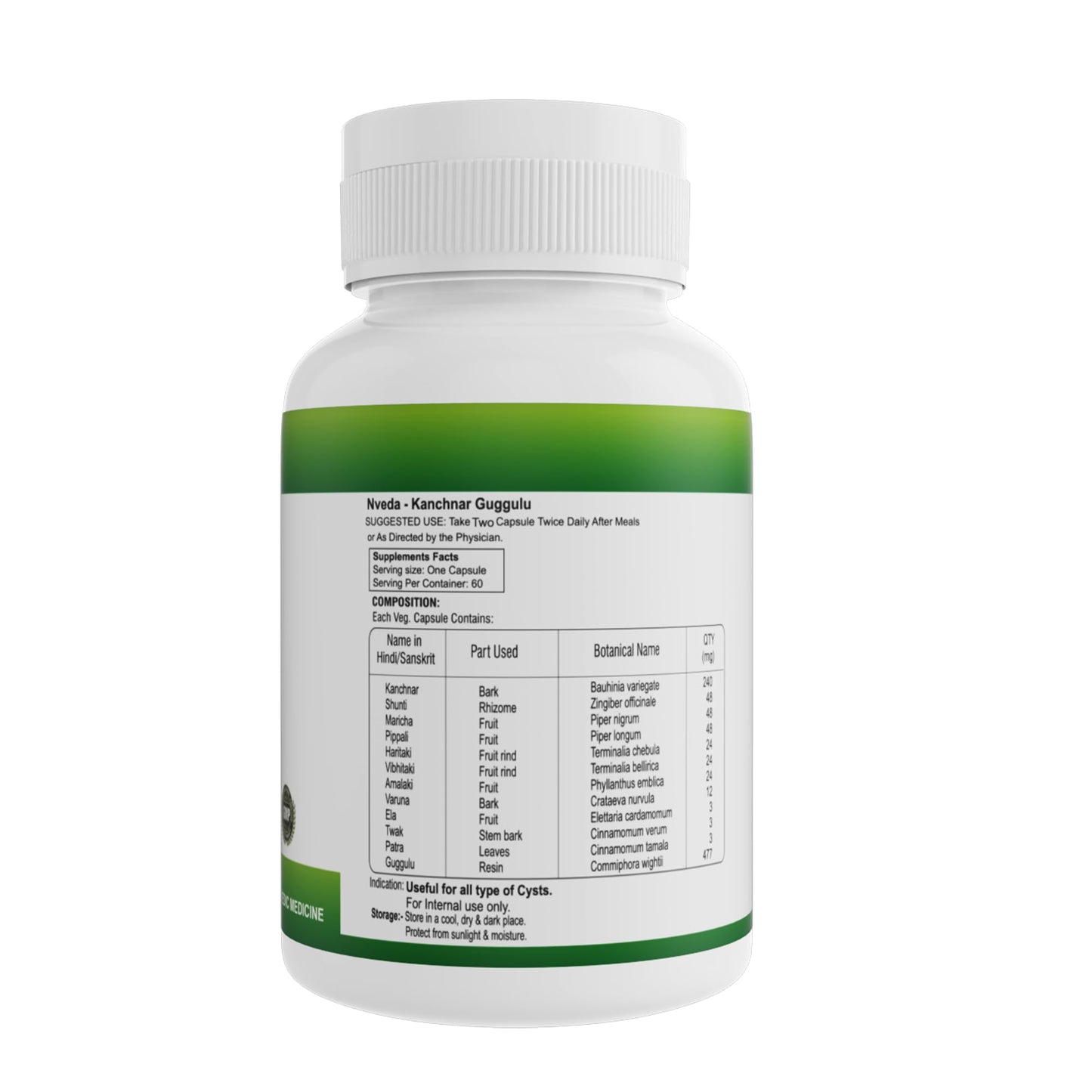 Nveda Kanchnar Guggulu Capsules | Ayurvedic Thyroid Support Supplement with Kanchanar Bark & Guggul | Supports Hormonal Balance & Metabolism | 60 Capsules