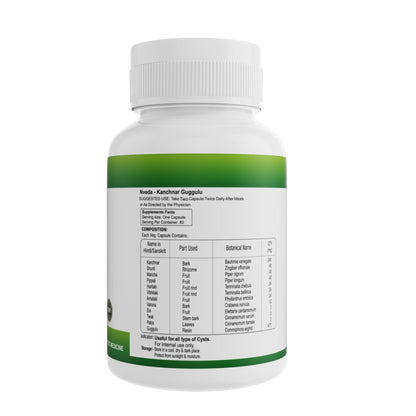 Nveda Kanchnar Guggulu Capsules | Ayurvedic Thyroid Support Supplement with Kanchanar Bark & Guggul | Supports Hormonal Balance & Metabolism | 60 Capsules