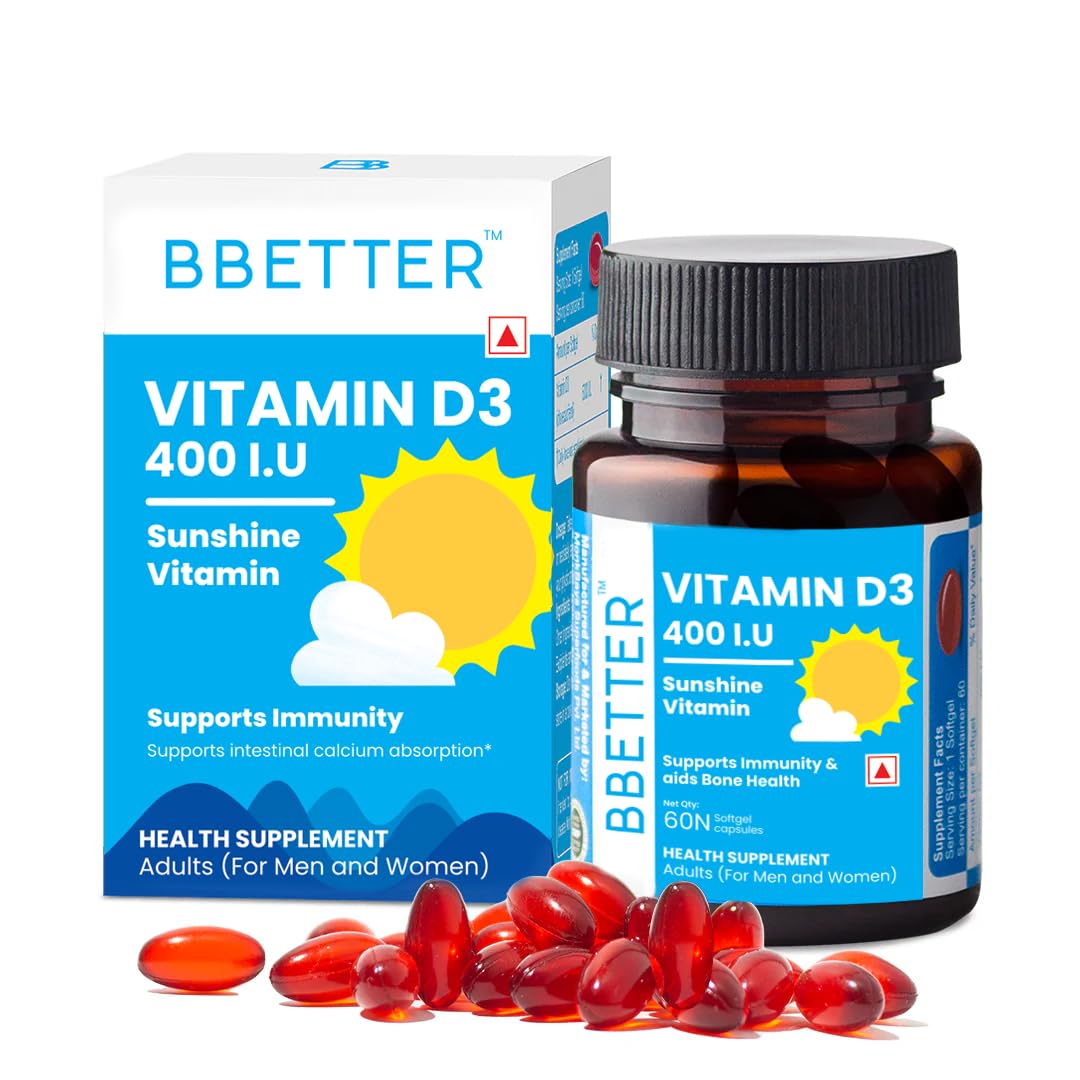 BBETTER Vitamin D3 Supplement for Immunity, Healthy Bones & Strong Muscles - 60