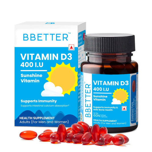 BBETTER Vitamin D3 Supplement for Immunity, Healthy Bones & Strong Muscles - 60
