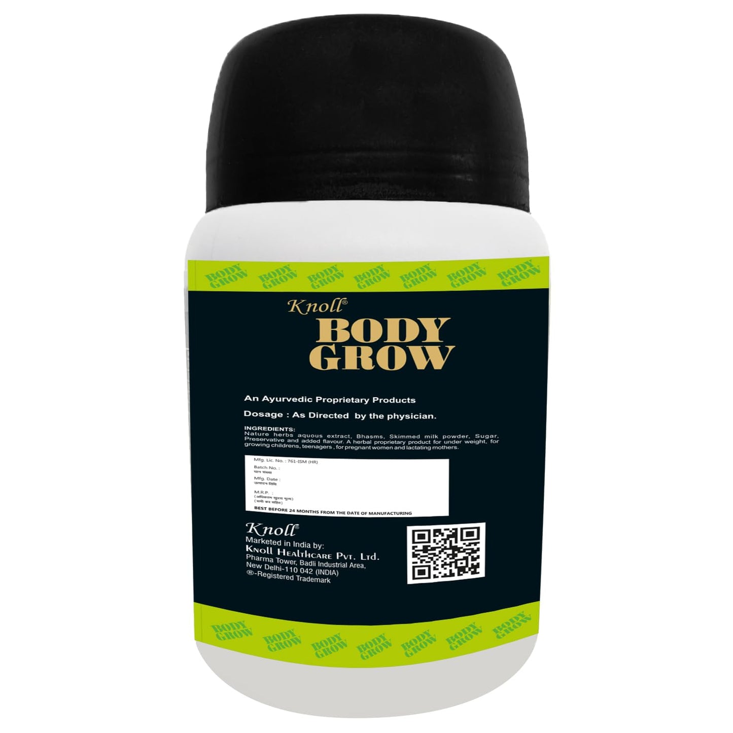 Knoll Healthcare Body Grow Powder For Muscle Mass Gain Weight Gainers And Weight Gain Muscle Building with Ashwagandha & Shilajeet (300g) per Pack (Pack of 3)
