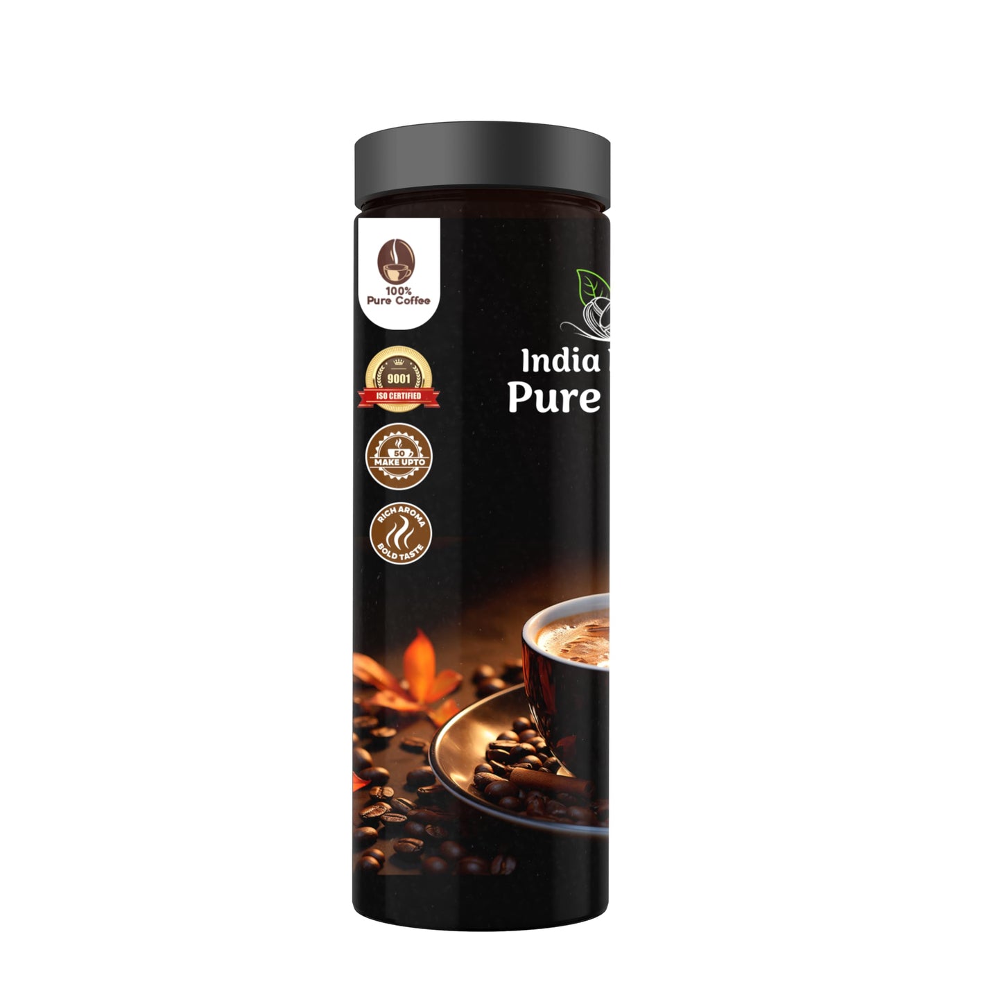 India Flavor Pure Coffee | 100% Pure Instant Coffee Powder | Energizing Coffee Blend, No Additives | 100 gm coffee, 50 Servings