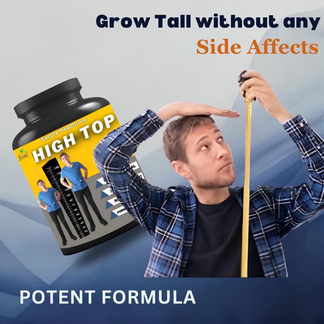 High Top, Best Height Increase Supplement, Body Bones Growth, Immunity Strength, Powder, Flavor Banana, Pack of 1