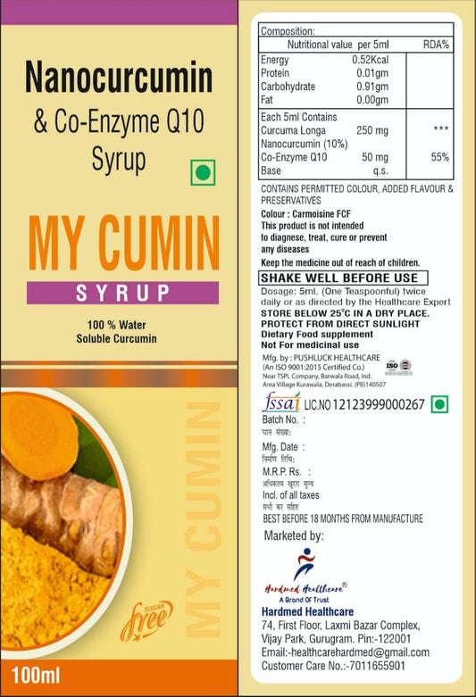 MYCUMIN Syrup for Immunity Support | Good For Skin & Joint pains | Immunity Booster for Men And Women -Veg 100ml Bottle sugar free Mango Flavour