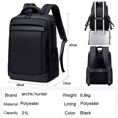 Arctic Hunter Slim Laptop Backpack for Men Women 16L Lightweight 2 Pockets Office Backpack Sleek Water Resistant 15.6-inch Laptop Bag for Business Daily College,Black