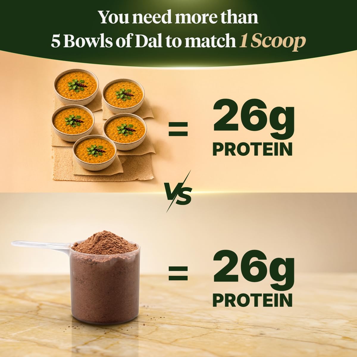 Fast&Up Plant Protein - 26g Certified Protein from USA with 4.6g BCAA, 4.8g Glutamine. Smooth & Creamy Protein to Support Muscle Health & Recovery -25 servings, Cookies and Cream flavour