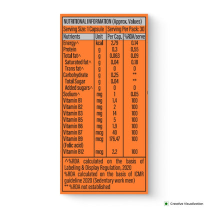 Nutrela Daily Energy Biofermented B Complex for Men & Women - 30 Veg Ca- image 8
