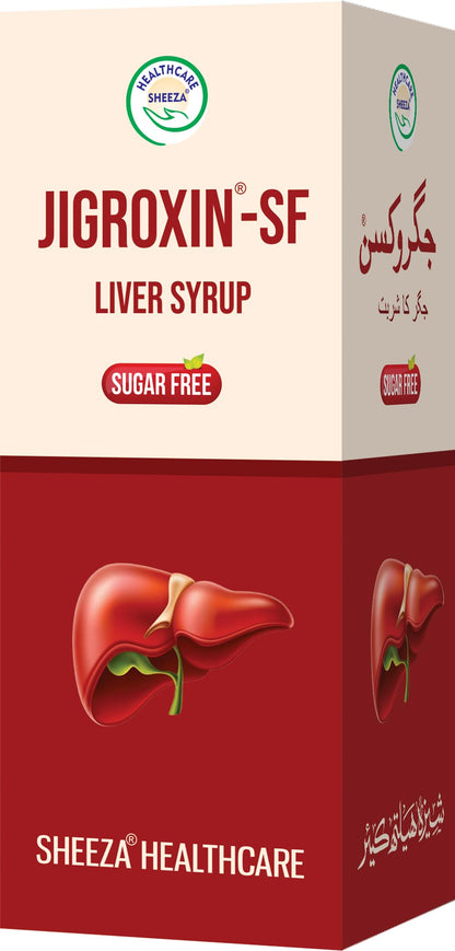 Sheeza Jigroxin-SF Liver Syrup, Herbal Supplement for Constipation Relief and Appetite Booster, 100ml (Pack of 2)