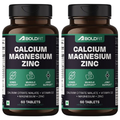 Boldfit Calcium Tablets 1000 mg with Magnesium & Zinc for Women and Men, Calcium Supplement for Bone & Joint Support, 120 Tablets