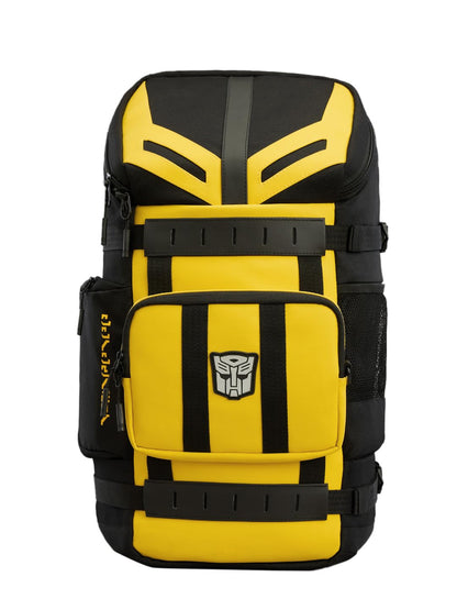 The Souled Store Bumblebee: Tactical Autobot Backpacks | Premium Padded Laptop Bag with Multi-Utility Pockets | Transformers Edition Unisex Travel Rucksack for Men & Women – Stealth Yellow & Black
