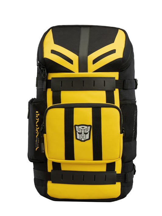 The Souled Store Bumblebee: Tactical Autobot Backpacks | Premium Padded Laptop Bag with Multi-Utility Pockets | Transformers Edition Unisex Travel Rucksack for Men & Women – Stealth Yellow & Black