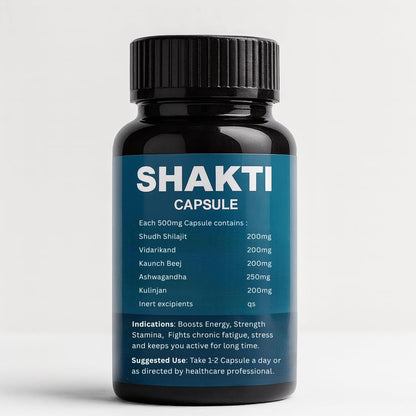 Neuhack Shakti Supplement for Strength, Stamina, Vigor | Ayurvedic Capsules with Shilajit, Ashwagandha, kaunch beej, vidarikand | 30 caps