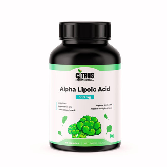 CITRUS NUTRACEUTICAL Alpha Lipoic Acid 300 mg, Glucose metabolism, Support Liver, Skin, Brain, Nervous System Health- 60 Capsules