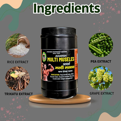 Adarsh Ayurvedic Pharmacy Multi Muscles Herbal Supplement for Strength, Nourishment & Rejuvenation - 200g