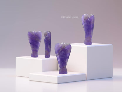 Amethyst Crystal Angel Pocket Figurines Idol - AAA Grade Original Heali- image 2