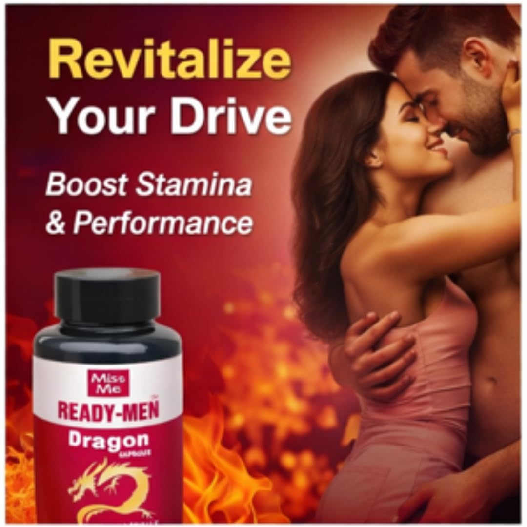 Miss Me Ready-Men Dragon Capsules | Ayurvedic Herbal Supplement for Men | 60 Capsules | Traditional Ayurvedic Formula For male wellness and performance