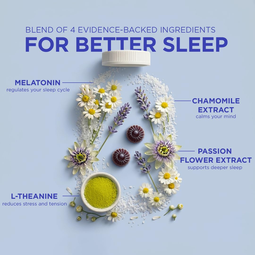 Arth 5mg Melatonin Gummies For Deep Sleep, Relaxation & Calmness -30 Sleep Gummies for Men & Women | L-Theanine, Chamomile & Passion Flower | Regulates Sleep Cycle | No Added Sugar | Cranberry Flavour