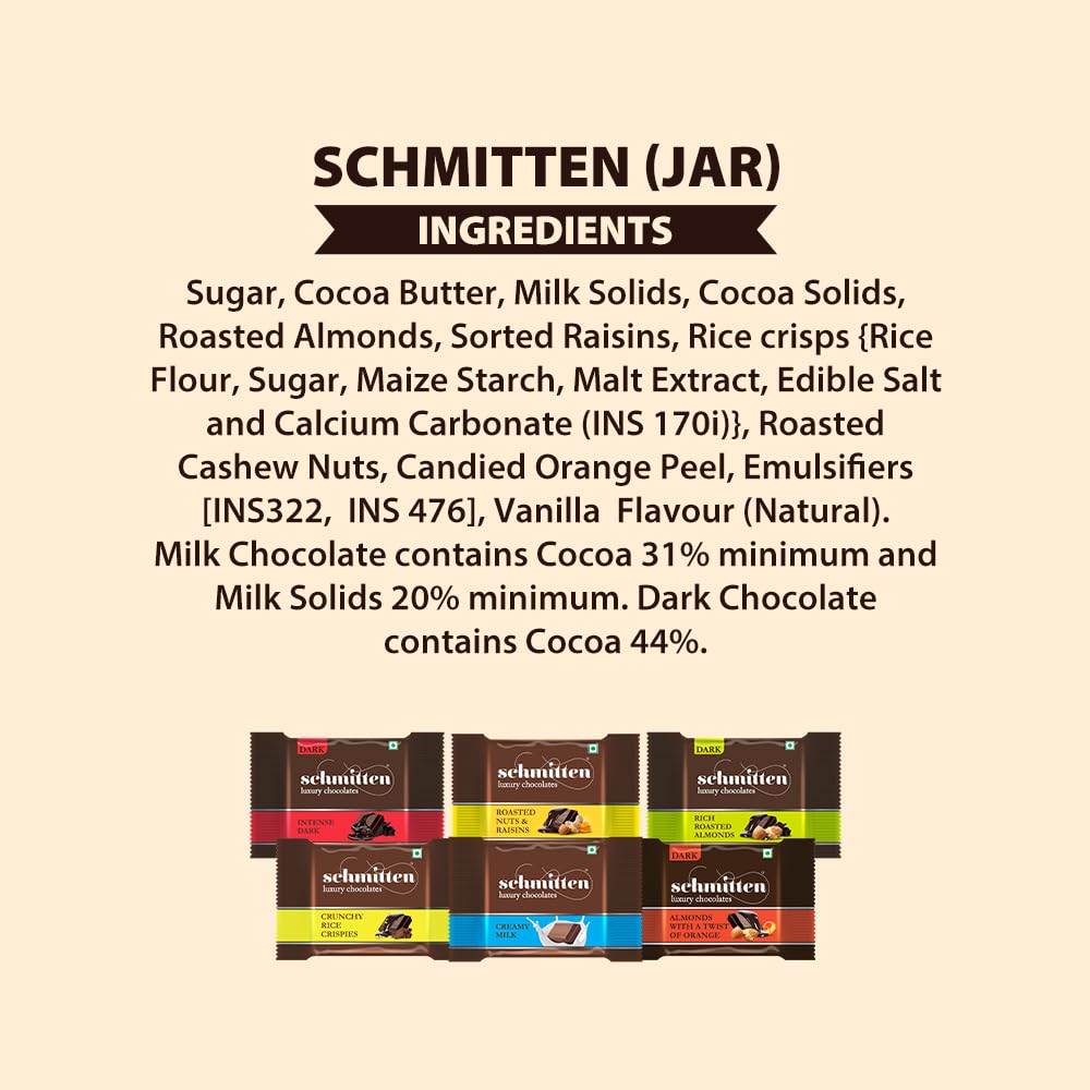 Schmitten Home Bites Assorted Dark and Milk Chocolates Minis, 480g Jar, Premium Selection