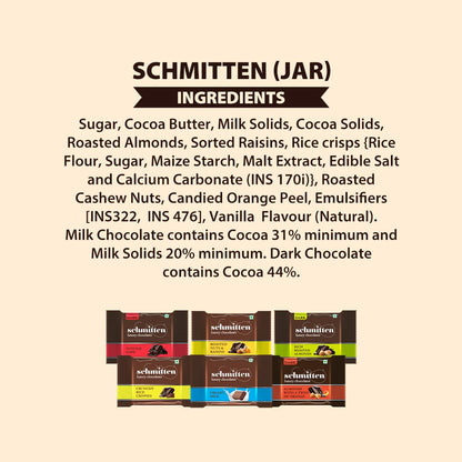 Schmitten Home Bites Assorted Dark and Milk Chocolates Minis, 480g Jar, Premium Selection