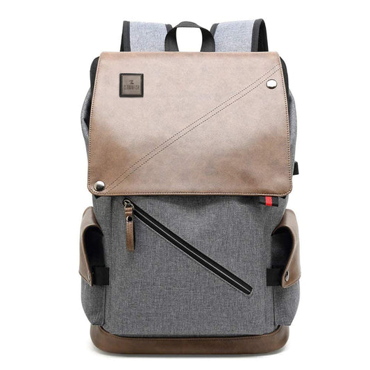 The Clownfish Unisex Backpack for Laptop 15.6 inch Bag (Grey with Khaki)