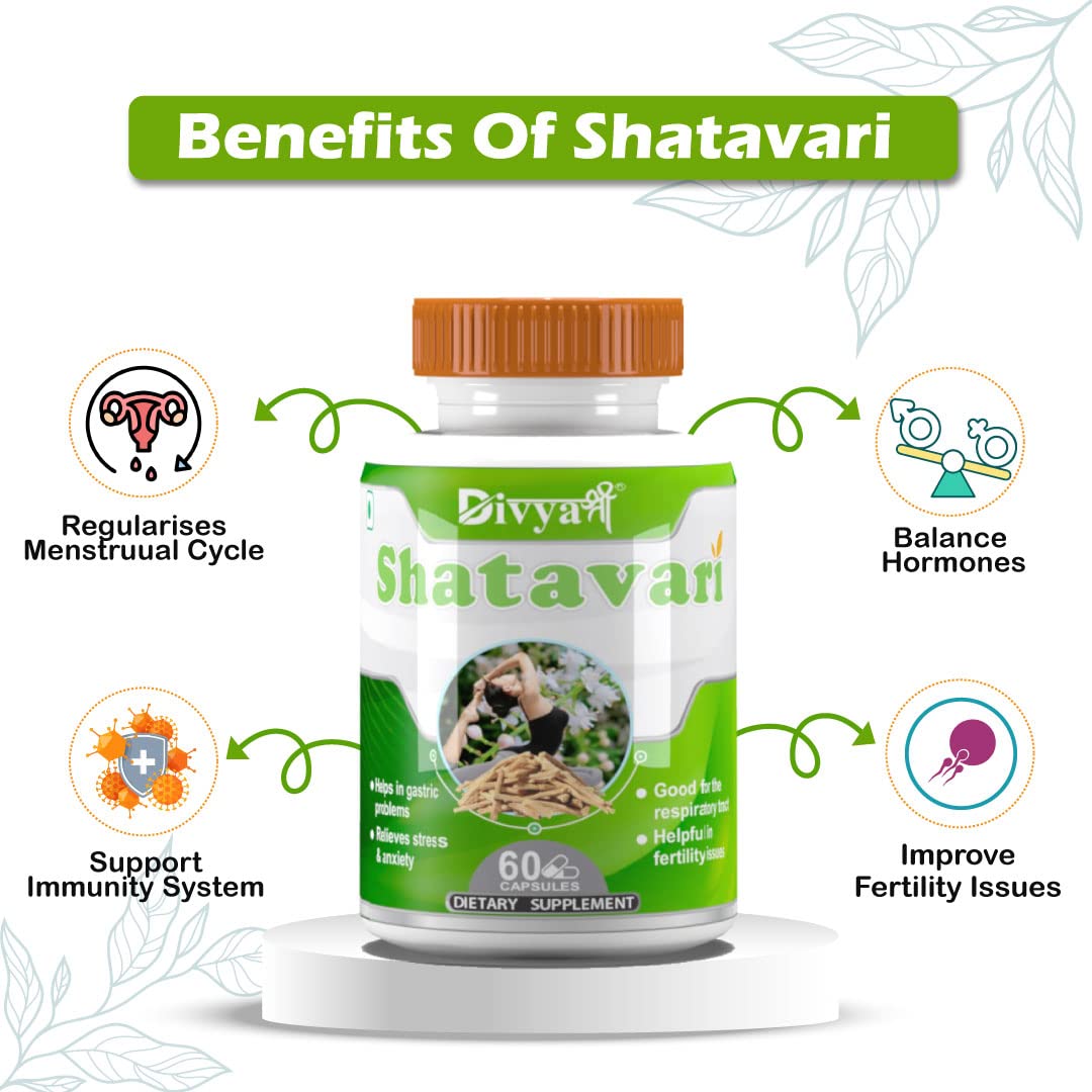 Divya Shree Shatavri Capsule Helps Boosts Health and Vitality For Women | Hormonal Balance | Good for PCOD/PCOS | Restore Stamina and Energy