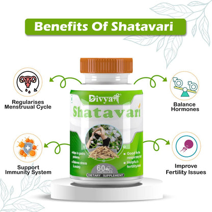 Divya Shree Shatavri Capsule Helps Boosts Health and Vitality For Women | Hormonal Balance | Good for PCOD/PCOS | Restore Stamina and Energy