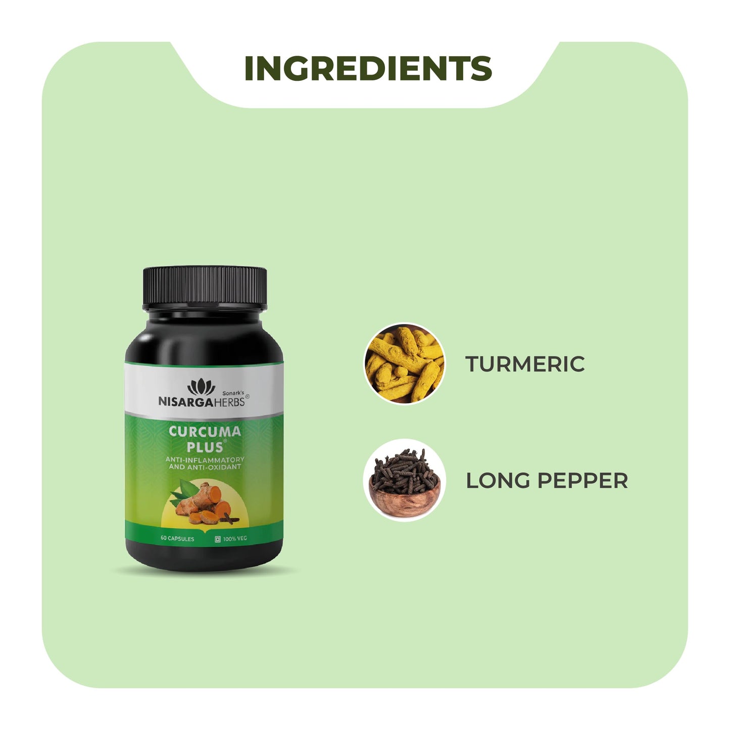 Nisarga Herbs Curcumin with Long Pepper | US Patented, High Bioavailabi- image 8