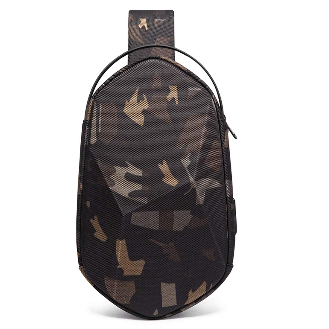 BANGE The Clownfish One Side Water Resistant Crossbody Bags Sling In Small Shell Design With USB Charging Fits Upto 7.9 Inches iPad (Camouflage) For Unisex