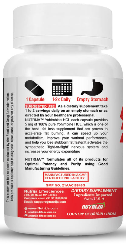 NutriJa Yohimbine 5 MG - 30 Capsules