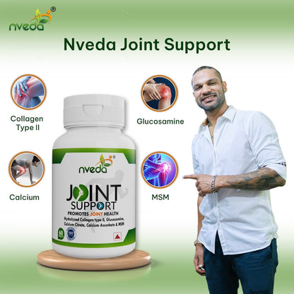 Nveda Omega 3 Fish Oil 60 Capsules & Joint Support 60 Tablets with Collagen type 2, Glucosamine, MSM, Calcium for Healthy Joints (Combo)