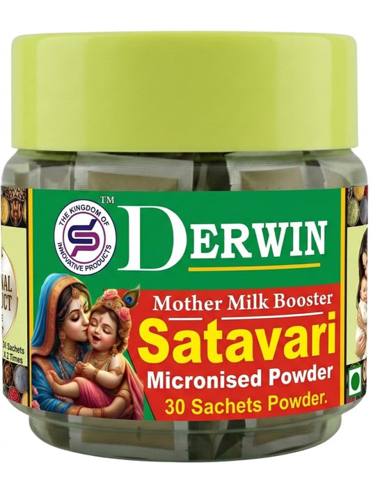 DERWIN Micronised Shatavari Powder | 100% Ultra Fine Herbs & 0% Sugar | Others Brands 20% Shatavari + 80% Sugar | Made For Milk Not For Test | Ultra Fine Micronised Technology | Hormonal Balance | Natural Lactation Supprt | Satavari Organic | 210Gm - 30 S
