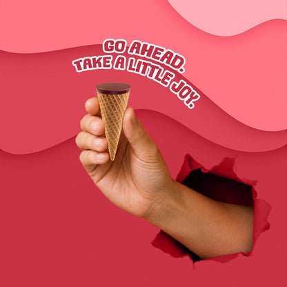 Pure Temptation Chocoblast Waffle Cones [24 Pieces Chocolate Box] Snacks for Kids & Adults - Non-Meltable Chocolate Gift Pack - Individually Wrapped Chocolate-Filled Waffle Cone Bites