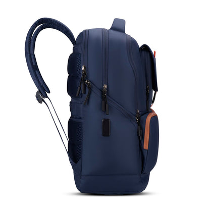Skybags Hustle 15.6 Inch Compatible Laptop Backpack 31L | 3 Compartments with Flushed USB Ports (Type A & Type C) & Rain Cover | Side Bottle Pockets | Office & Travel Backpack for Men & Women (Navy)