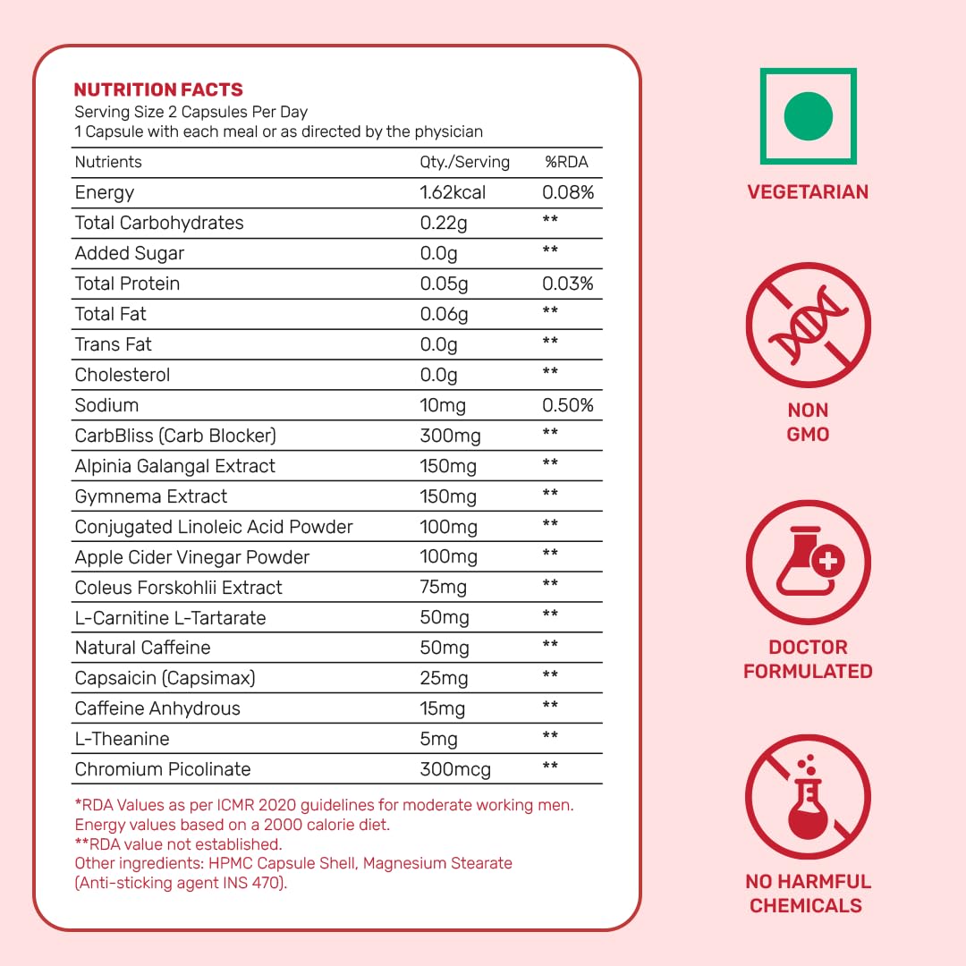 What's Up Wellness Daily Burner Capsules with CarbBliss® & ACV For Wome- image 3