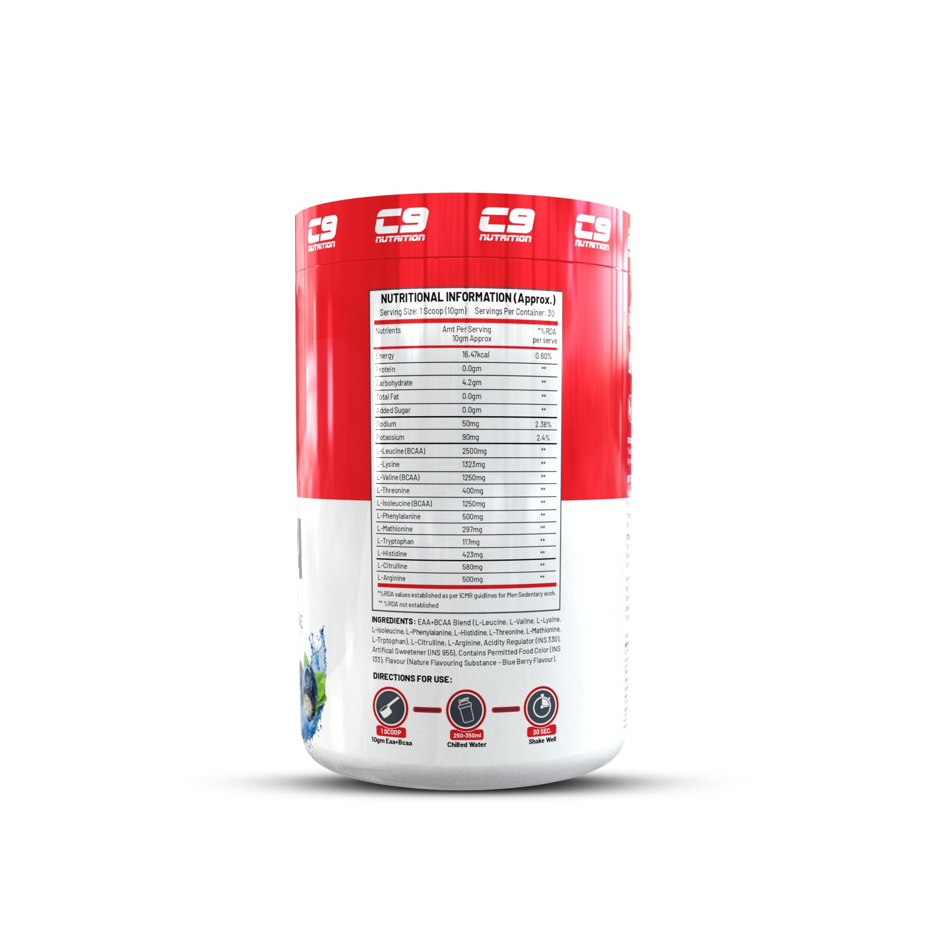 C9 Nutrition BCAA + EAA Powder | Sugar Free Powerful Intra Workout | Mu- image 3