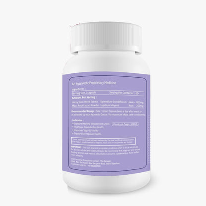 Pushpveda Horny Goat Weed Root Extract Capsules | Vegetarian Herbal Supplement for Men & Women | Supports Stamina, Energy, Endurance & Daily Vitality | Natural Wellness Formula | 120 Veg Capsules