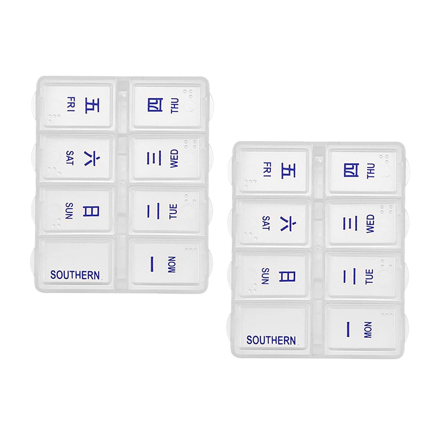BNF® 2 Pieces Weekly Pill Box Organiser Supplements Vitamins Travel Home Rectangle|Health & Beauty | Health Care |Pill Boxes, Pill Cases|2 Pieces Weekly Pill Organizer