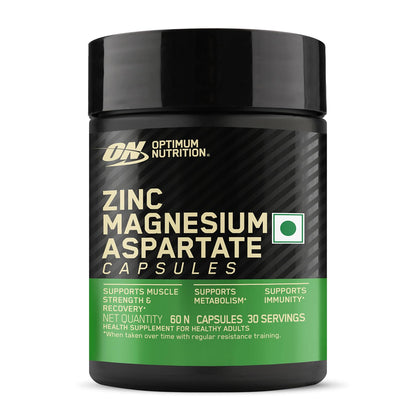 Optimum Nutrition (ON) Zinc Magnesium Aspartate (ZMA) - 60 Capsules, Muscle Stre
