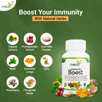 Nveda Immunity Booster with Papaya Leaves Extract, Giloy, Fenugreek see- image 5