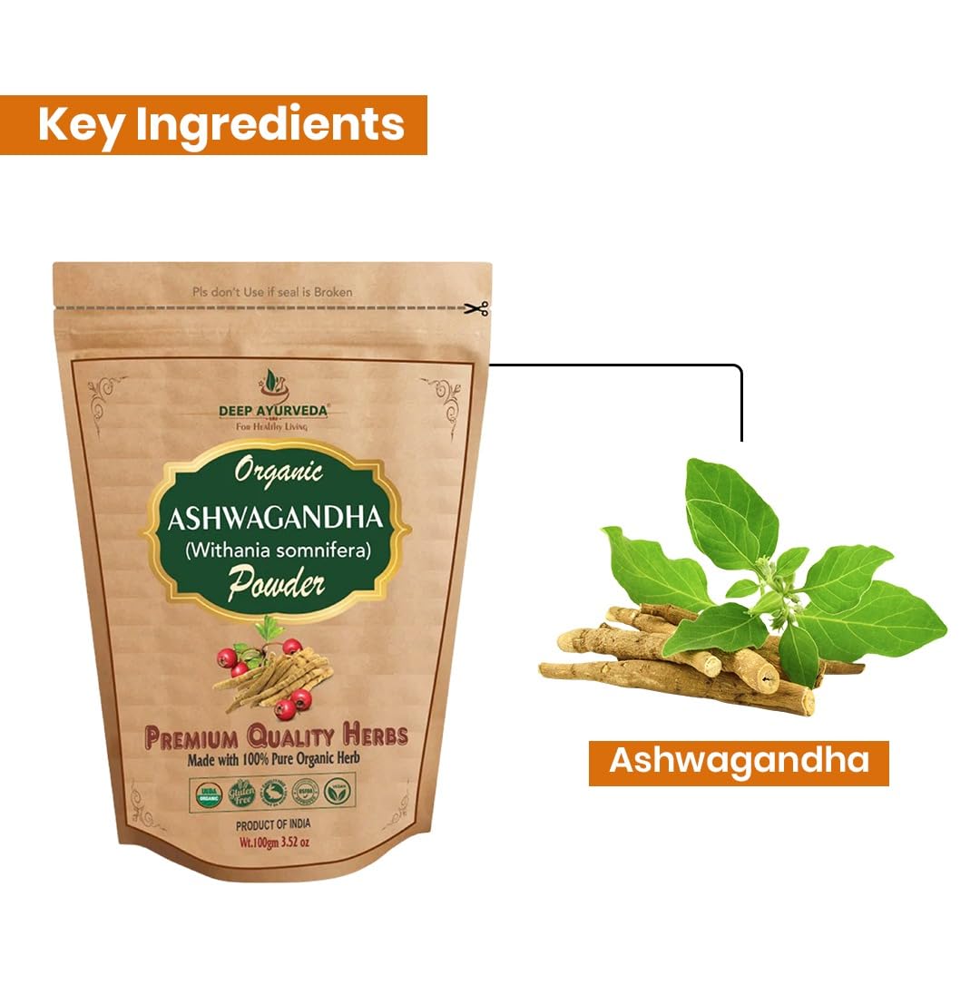 Organic Ashwagandha Powder | Pure Withania Somnifera Root Powder | Natural Stress Relief & Energy Support | Ayurvedic Adaptogen Supplement | No Additives, Non-GMO