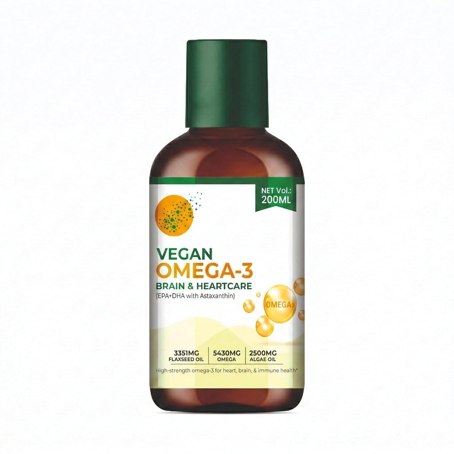 Vegan Omega 3 Oil – Algae Oil Omega with EPA DHA & Astaxanthin | Supplement for Heart, Brain, Eyes, Skin & Joints | High EPA DHA