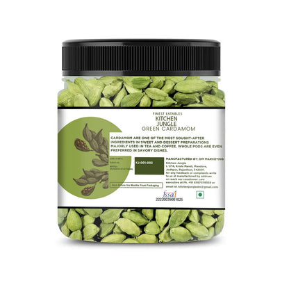 Kitchen Jungle Premium Green Cardamom (Elaichi) 100 Gm - No Artificial Colours or Preservatives | Natural Elaichi | Distinctive Flavour & Aroma