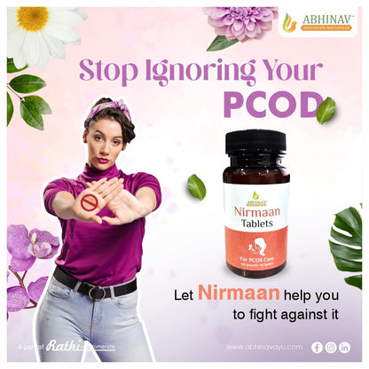 Abhinav Nimaan tablets for PCOS/PCOD care | Ayurvedic Aid for PCOS/PCOD | Restore Hormonal Harmony & Regulate Periods | 100% natural non hormonal and safe PCOS Tablets | PCOS Releif | PCOS/PCOD