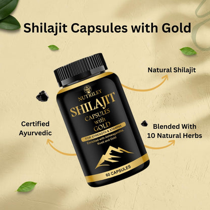 Nutriley Shilajit Gold Capsules for Men with Ashwagandha, Safed Musli (- image 5