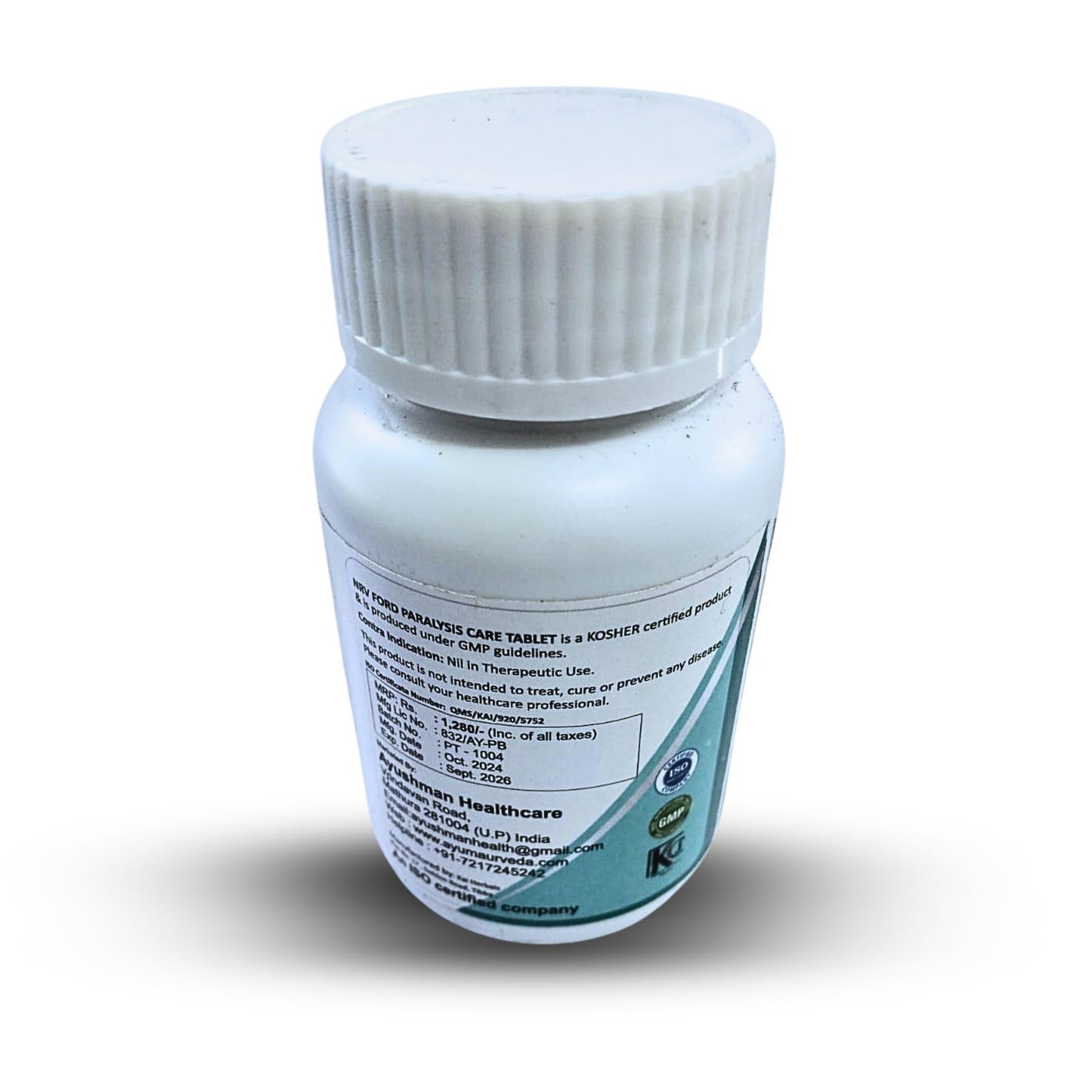 NRV Ford Paralysis Care Tablets, 750 mg, 30 Tablets, Ayurvedic Nerve Health Supplement