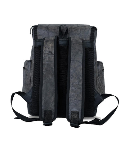 STRUTT Barcelona Leather Travel Backpack for Men & Women – Grunge Grey Laptop Backpack | 16L Capacity | Fits up to 17 Inch Laptop | Stylish Durable Backpack for Office, Travel & Daily Use
