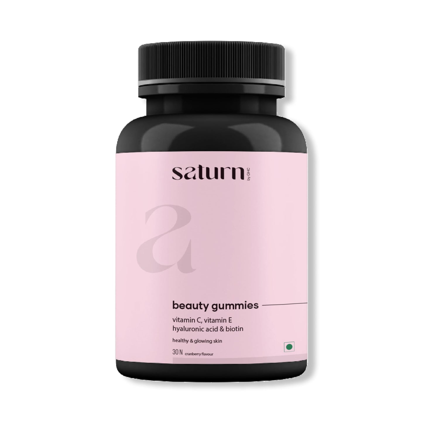 Saturn by GHC Beauty Gummies for Women, with Vitamin C, Vitamin E, Hyaluronic Acid and Biotin, Cranberry Flavour, 30 Count