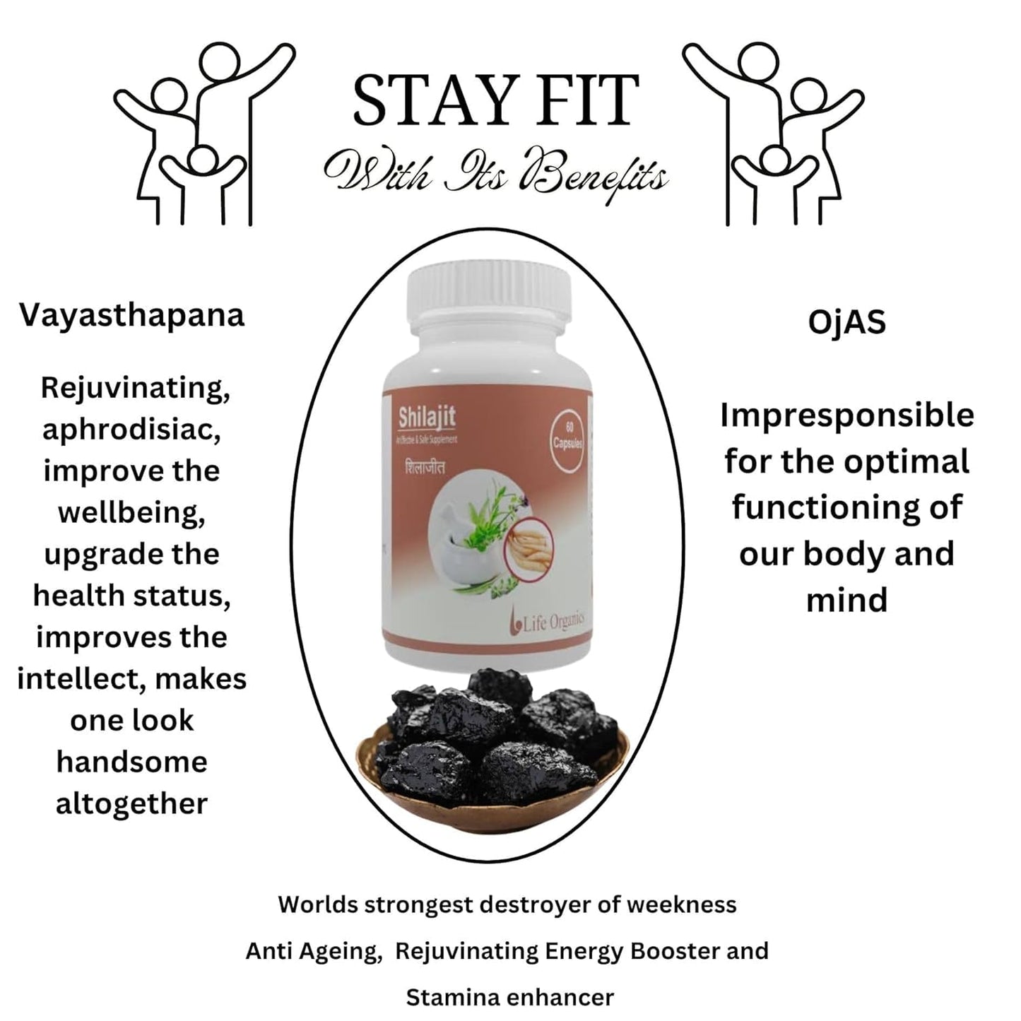 Life Organics Shilajeet 500 MG Veggie Capsules