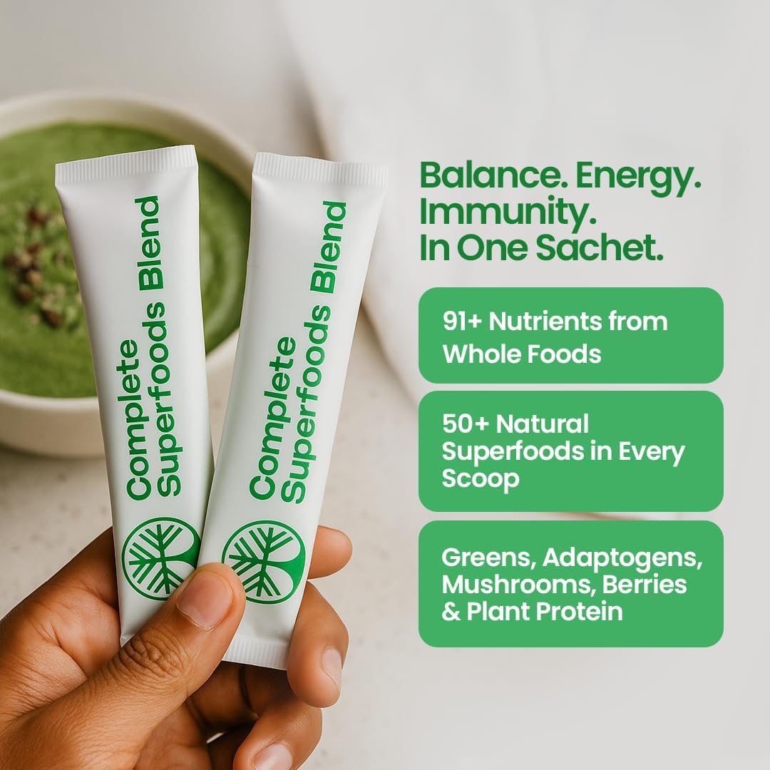 Nutrazen Complete Superfoods Blend – 30 Sachets | 50+ Superfoods | Vitamins, Minerals & Probiotics | Daily Plant-Based Nutrition | Supports Digestion, Gut Health, Detox & Immunity | Sugar-Free Supplement