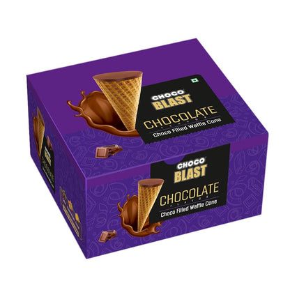 Pure Temptation Chocoblast Waffle Cones [30 Pieces] | Chocolate Gift Box | Snacks for Kids & Adults | Non-Meltable Gift Pack | Individually Wrapped Chocolate Cone Bites | Chocolate-Filled Waffle Cone | Perfect for Birthday , Christmas & Anniversary